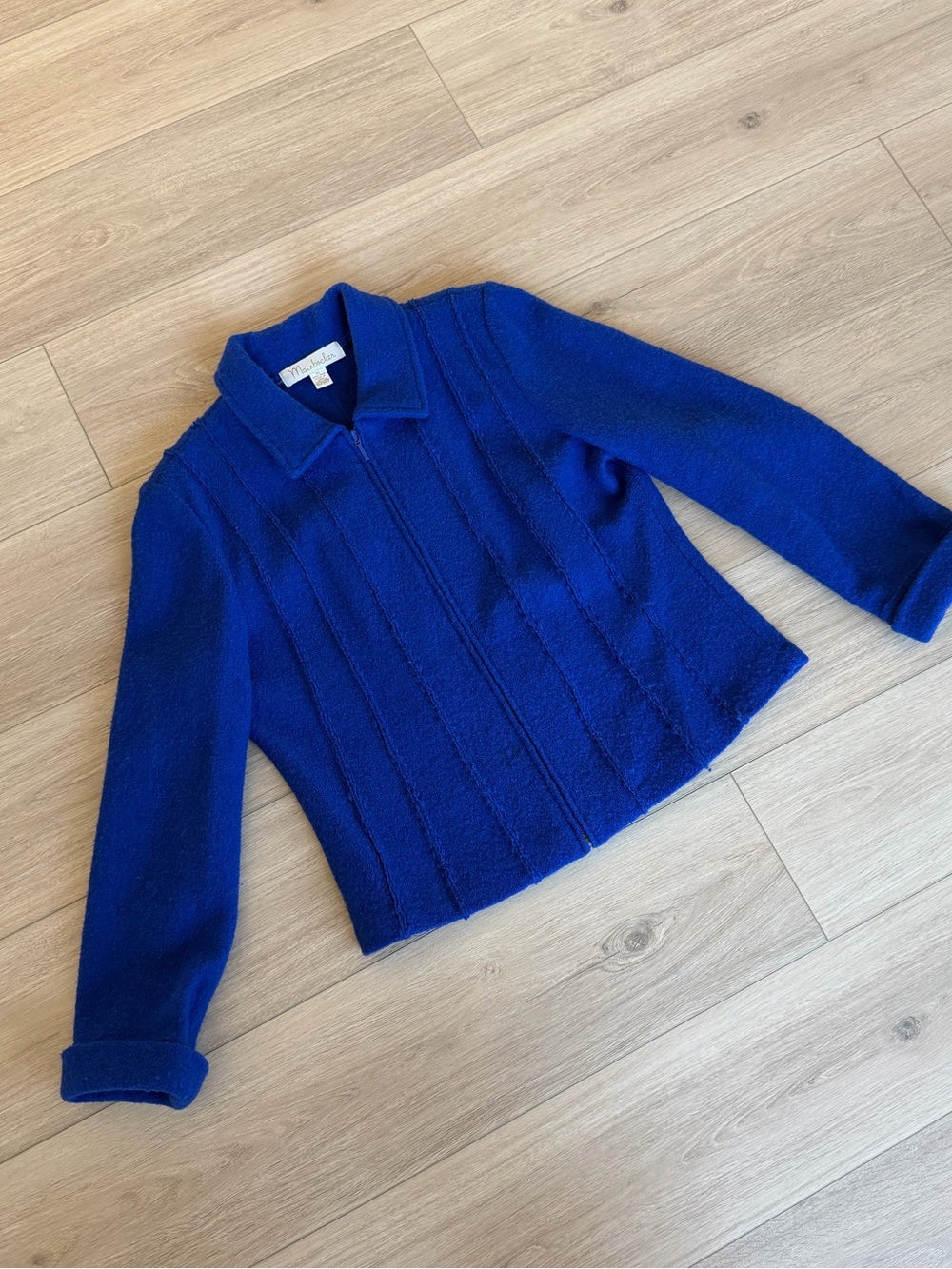 St. John Cobalt Blue Knit Zip Jacket